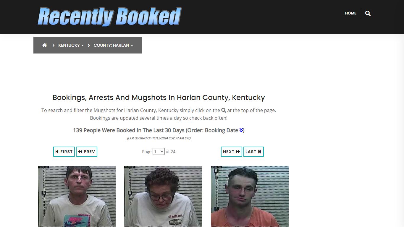 Bookings, Arrests and Mugshots in Harlan County, Kentucky - Recently Booked