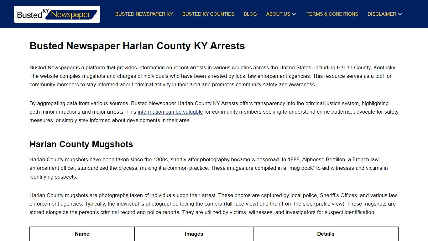 Busted Newspaper Harlan County KY Arrests